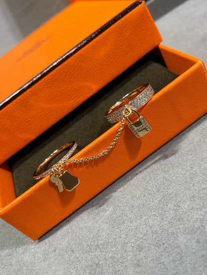 [Luna Brilliance]HM KELLY CLOCHETTE DOUBLE RING IN  WITH DIAMONDS