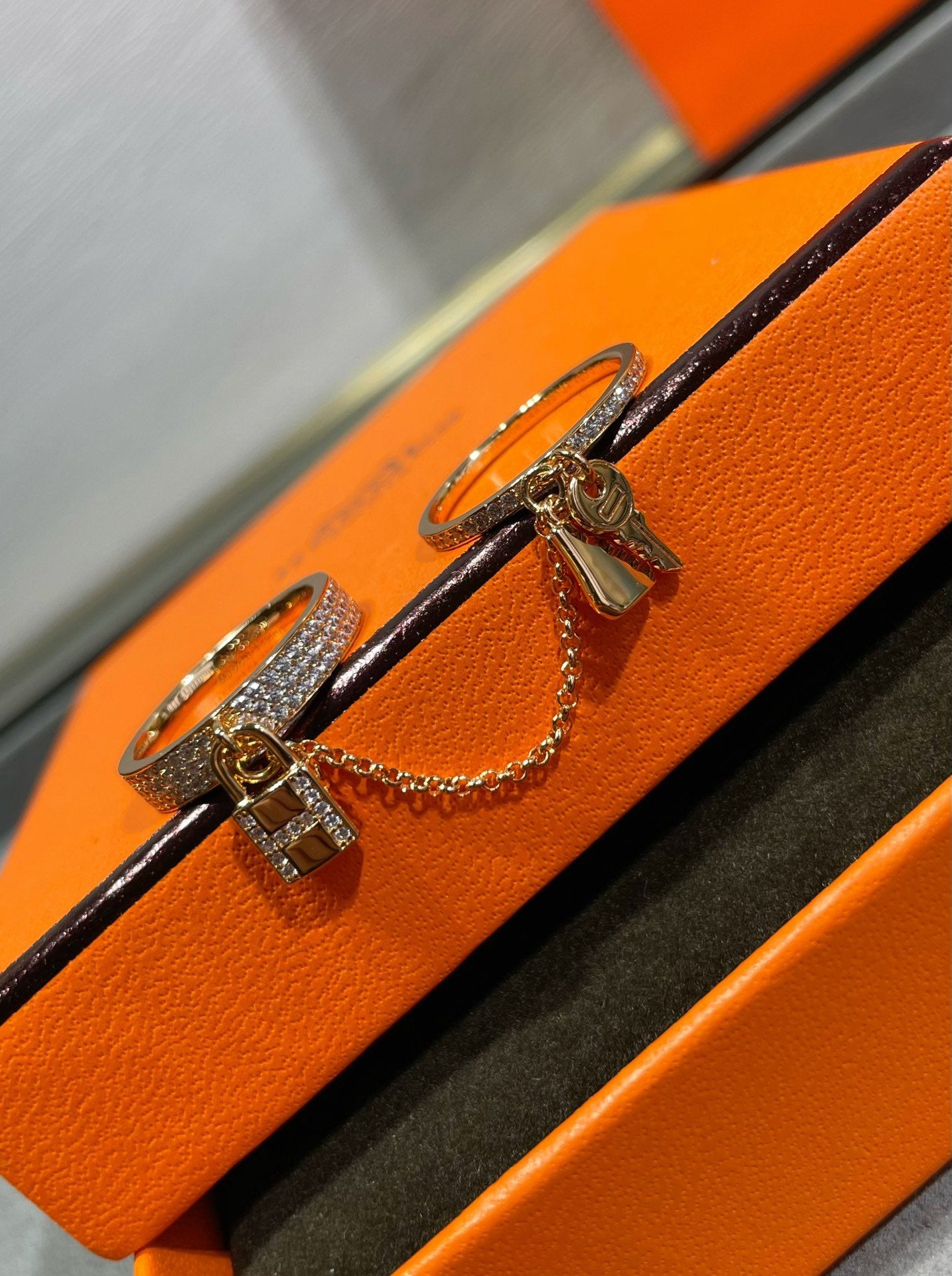 [Luna Brilliance]HM KELLY CLOCHETTE DOUBLE RING IN  WITH DIAMONDS
