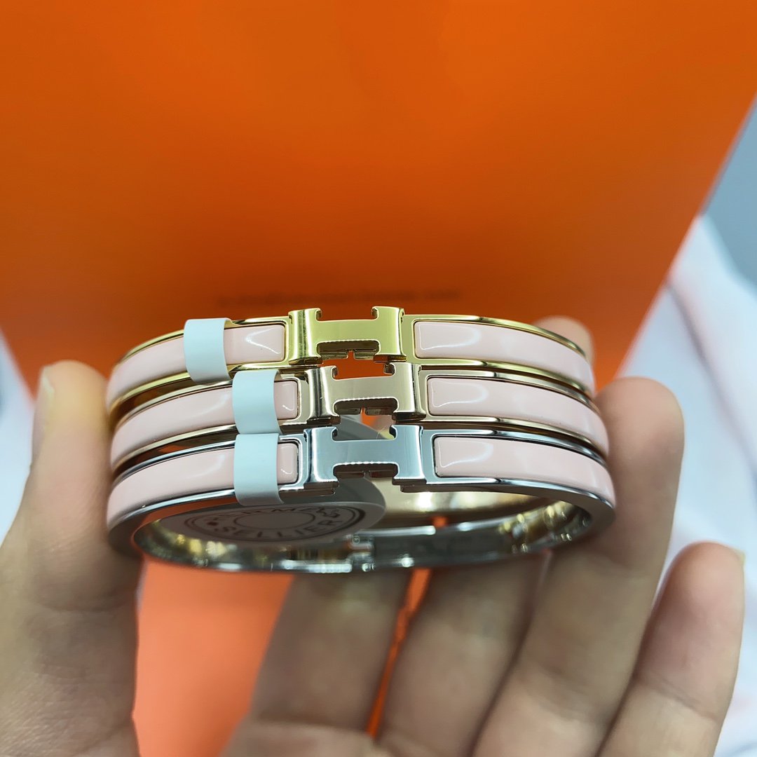 [Luna Brilliance]CLASSIC HM CLIC  PINK 8MM ENAMEL BRACELET