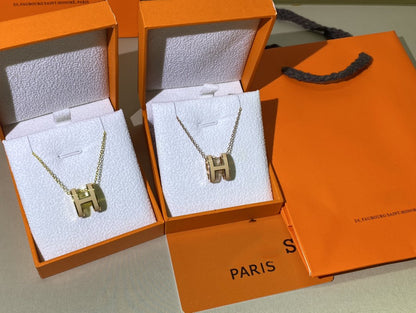 [Luna Brilliance]HM CLIC YELLOW ENAMEL GOLD NECKLACE