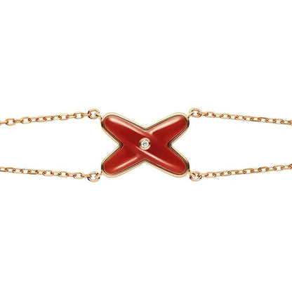 [Luna Brilliance]JEUX BRACELET CARNELIAN PINK GOLD 1 DIAMOND