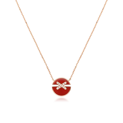 [Luna Brilliance]JEUX DE ROSE GOLD DIAMOND NECKLACE