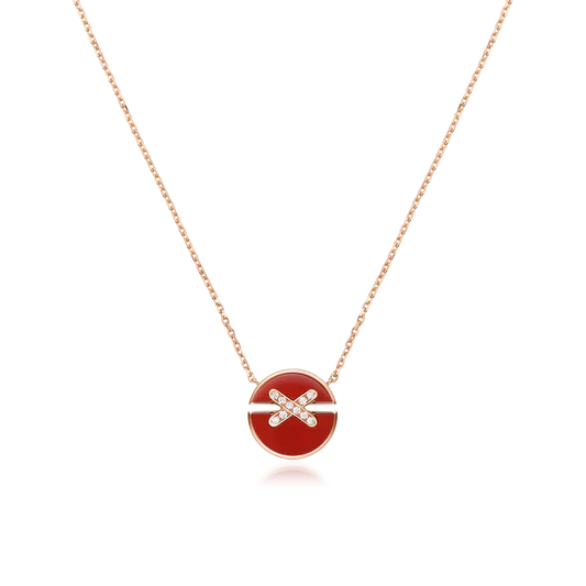 [Luna Brilliance]JEUX DE ROSE GOLD DIAMOND NECKLACE