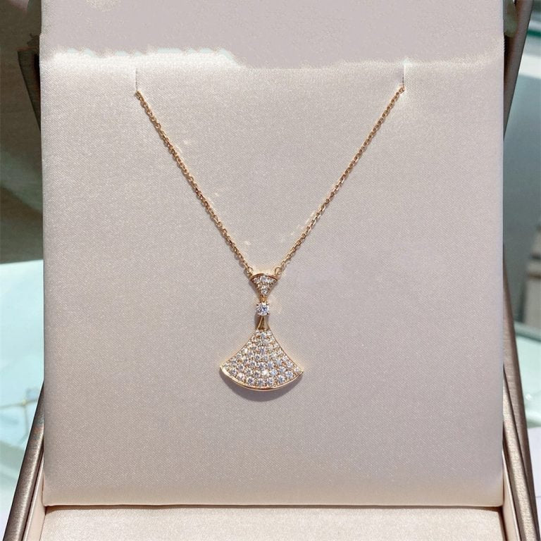 [Luna Brilliance]DREAM NECKLACE PINK GOLD FULL DIAMOND