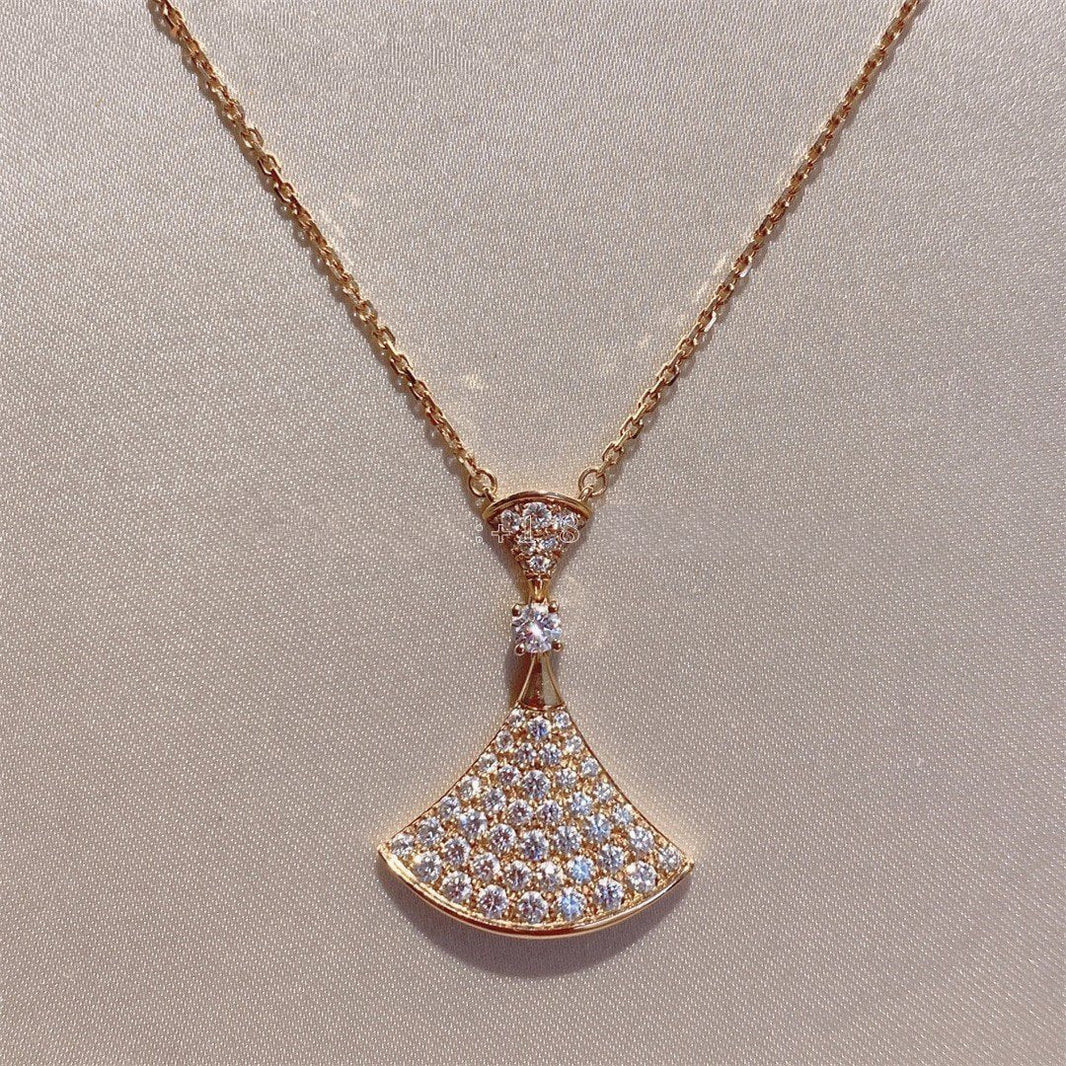 [Luna Brilliance]DREAM NECKLACE PINK GOLD FULL DIAMOND