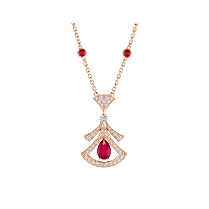 [Luna Brilliance]DREAM NECKLACE CARNELIAN DIAMOND PINK GOLD