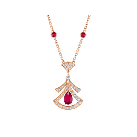 [Luna Brilliance]DREAM NECKLACE CARNELIAN DIAMOND PINK GOLD