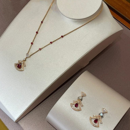 [Luna Brilliance]DREAM NECKLACE CARNELIAN DIAMOND PINK GOLD