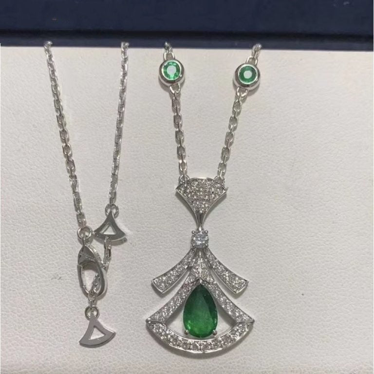 [Luna Brilliance]DREAM NECKLACE MALACHITE DIAMOND SILVER