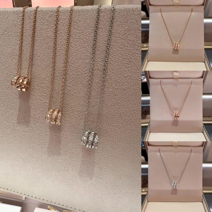 [Luna Brilliance]SERPENTI  NECKLACE DOUBLE RING DIAMOND