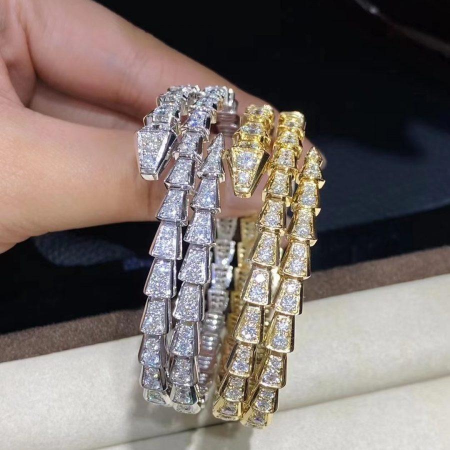 [Luna Brilliance]SERPENTI BRACELET GOLD DIAMOND DOUBLE ROW