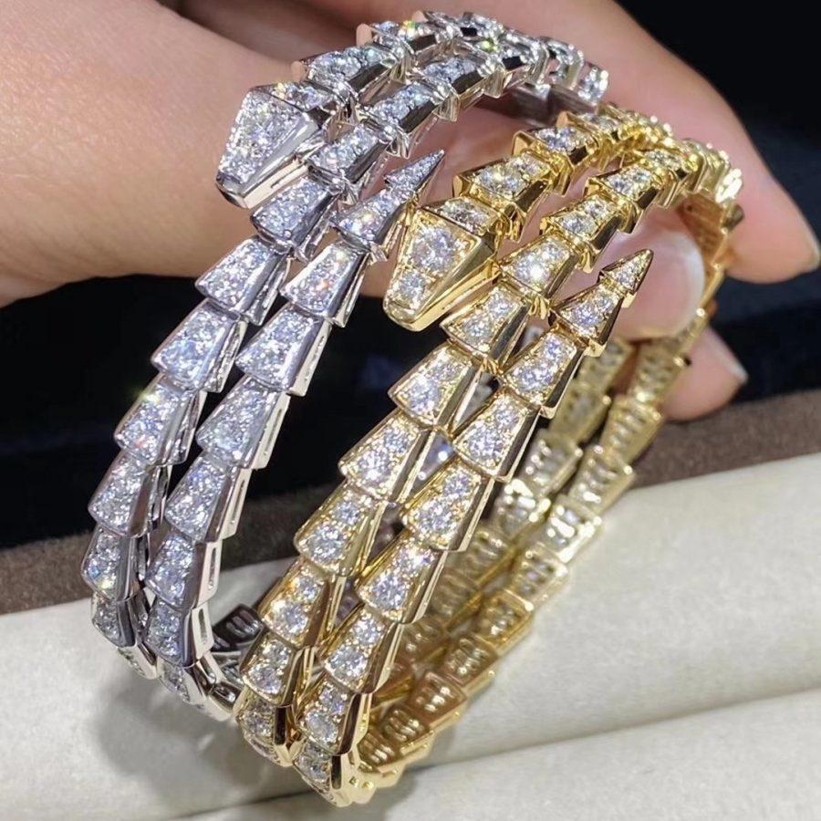 [Luna Brilliance]SERPENTI BRACELET GOLD DIAMOND DOUBLE ROW