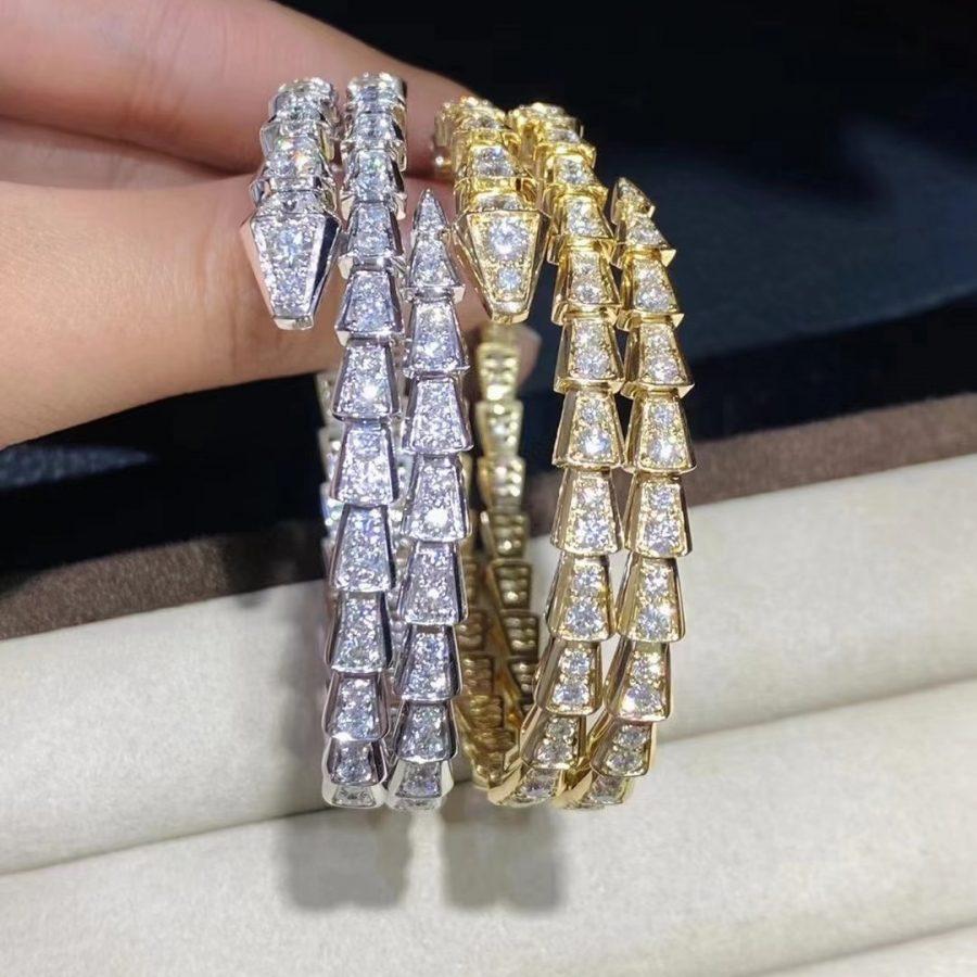 [Luna Brilliance]SERPENTI BRACELET GOLD DIAMOND DOUBLE ROW
