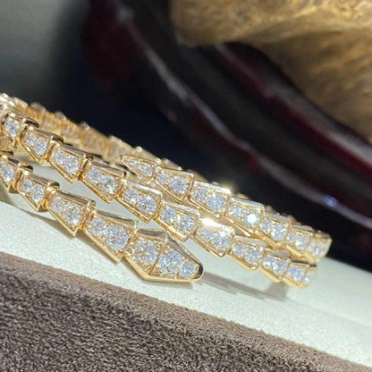 [Luna Brilliance]SERPENTI BRACELET GOLD DIAMOND DOUBLE ROW