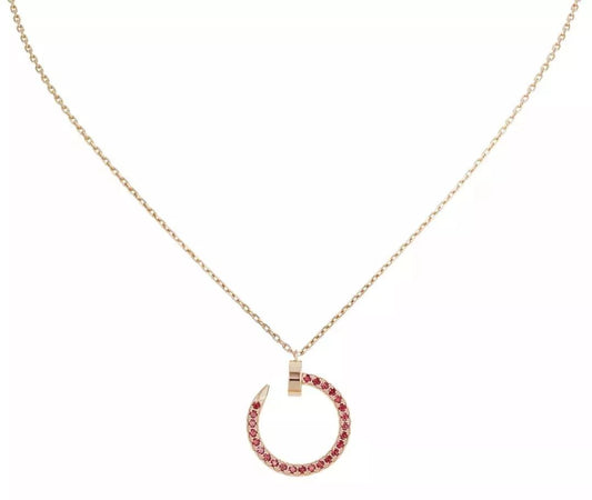 [Luna Brilliance]JUSTE NECKLACE GOLD RED DIAMONDS