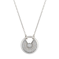[Luna Brilliance]AMULETTE SILVER FULL DIAMOND NECKLACE