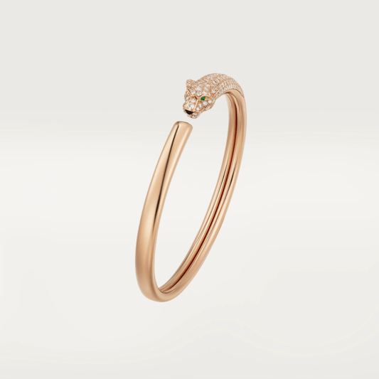[Luna Brilliance]PANTHERE ROSE GOLD DIAMOND OPEN BRACELET