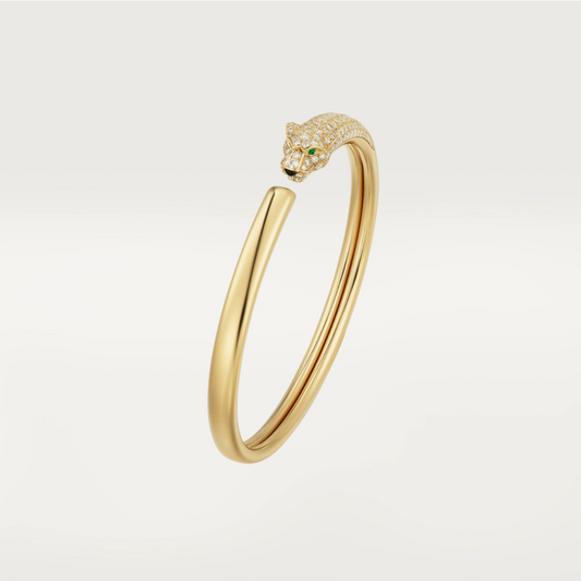 [Luna Brilliance]PANTHERE GOLD DIAMOND OPEN BRACELET