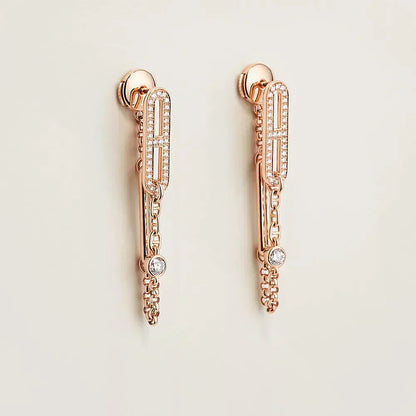 [Luna Brilliance]CHAINE CHAOS DIAMOND DROP EARRINGS
