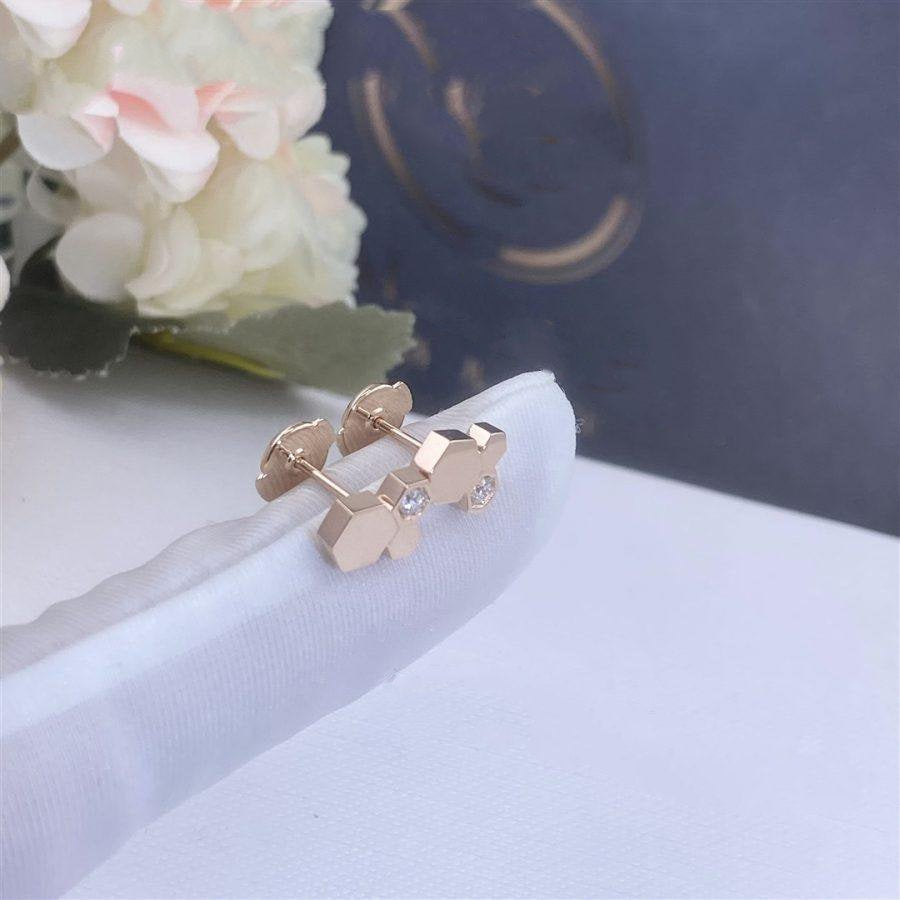 [Luna Brilliance]BEE LOVE PINK GOLD DIAMOND EARRINGS