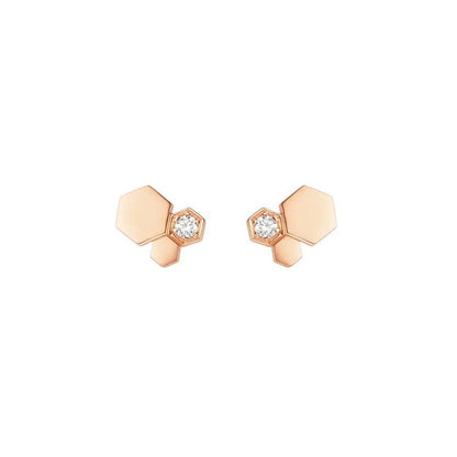[Luna Brilliance]BEE LOVE PINK GOLD DIAMOND EARRINGS