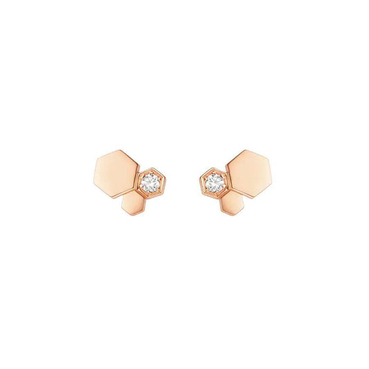 [Luna Brilliance]BEE LOVE PINK GOLD DIAMOND EARRINGS
