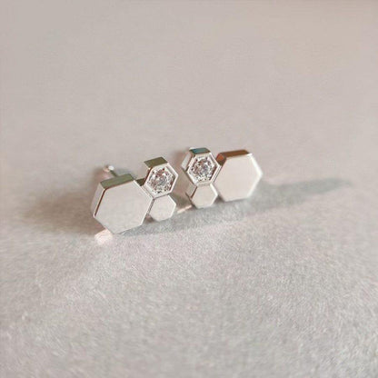 [Luna Brilliance]BEE LOVE SILVER DIAMOND EARRINGS