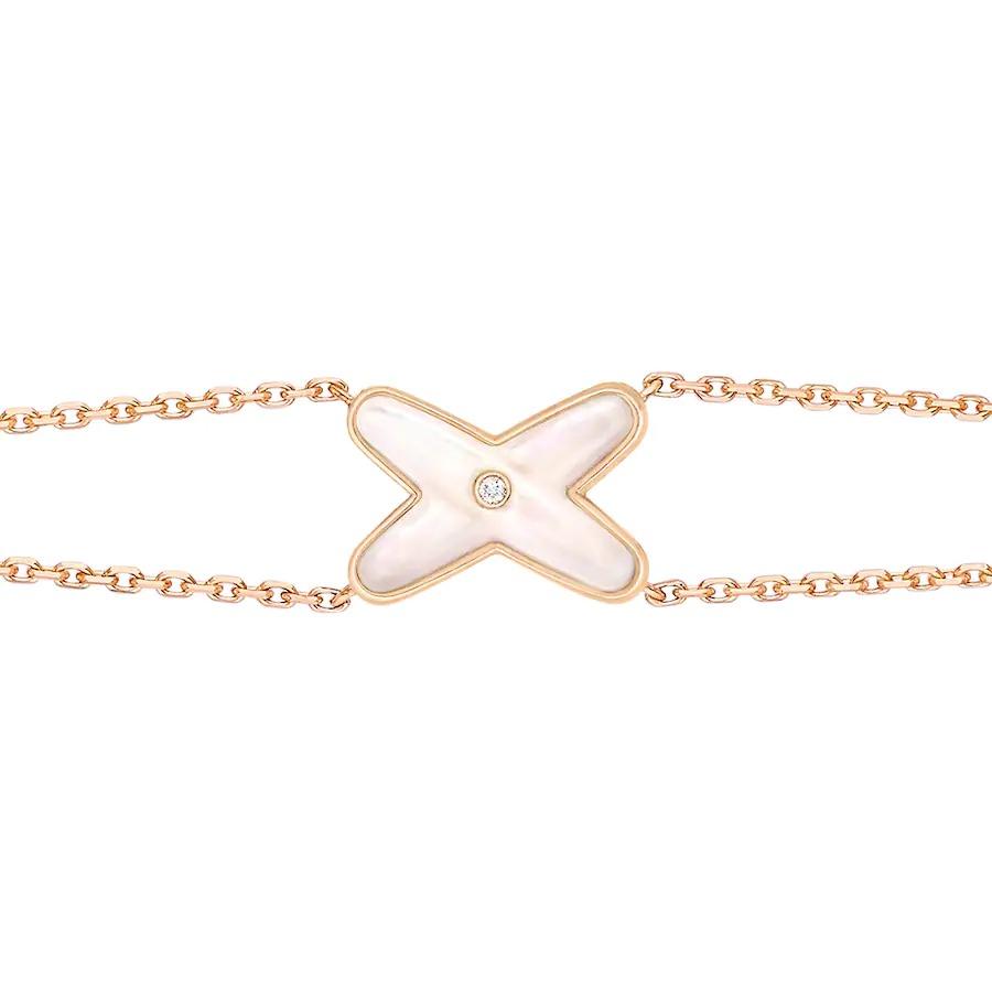 [Luna Brilliance]JEUX BRACELET WHITE MOP PINK GOLD 1 DIAMOND