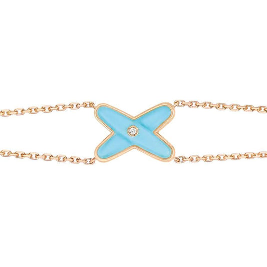 [Luna Brilliance]JEUX BRACELET TURQUOISE PINK GOLD 1 DIAMOND