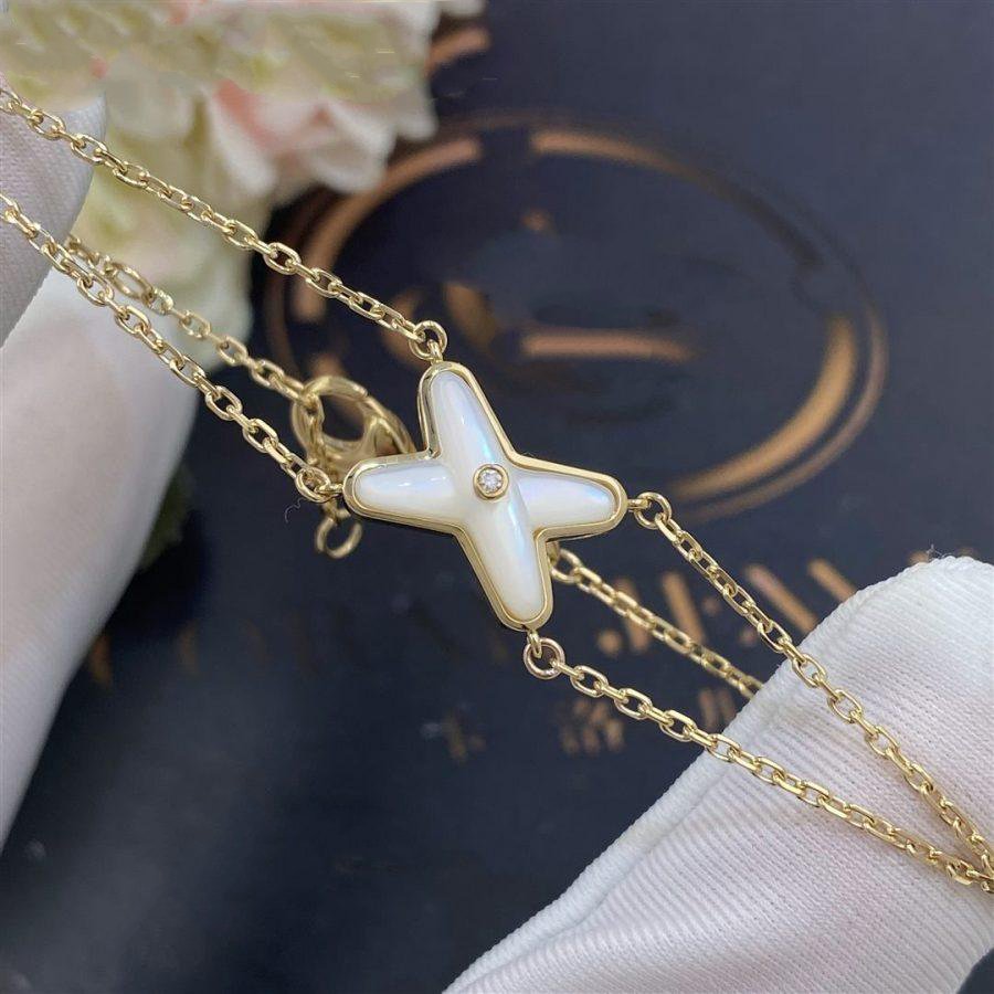[Luna Brilliance]JEUX BRACELET WHITE MOP GOLD 1 DIAMOND