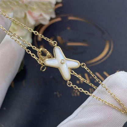 [Luna Brilliance]JEUX BRACELET WHITE MOP GOLD 1 DIAMOND