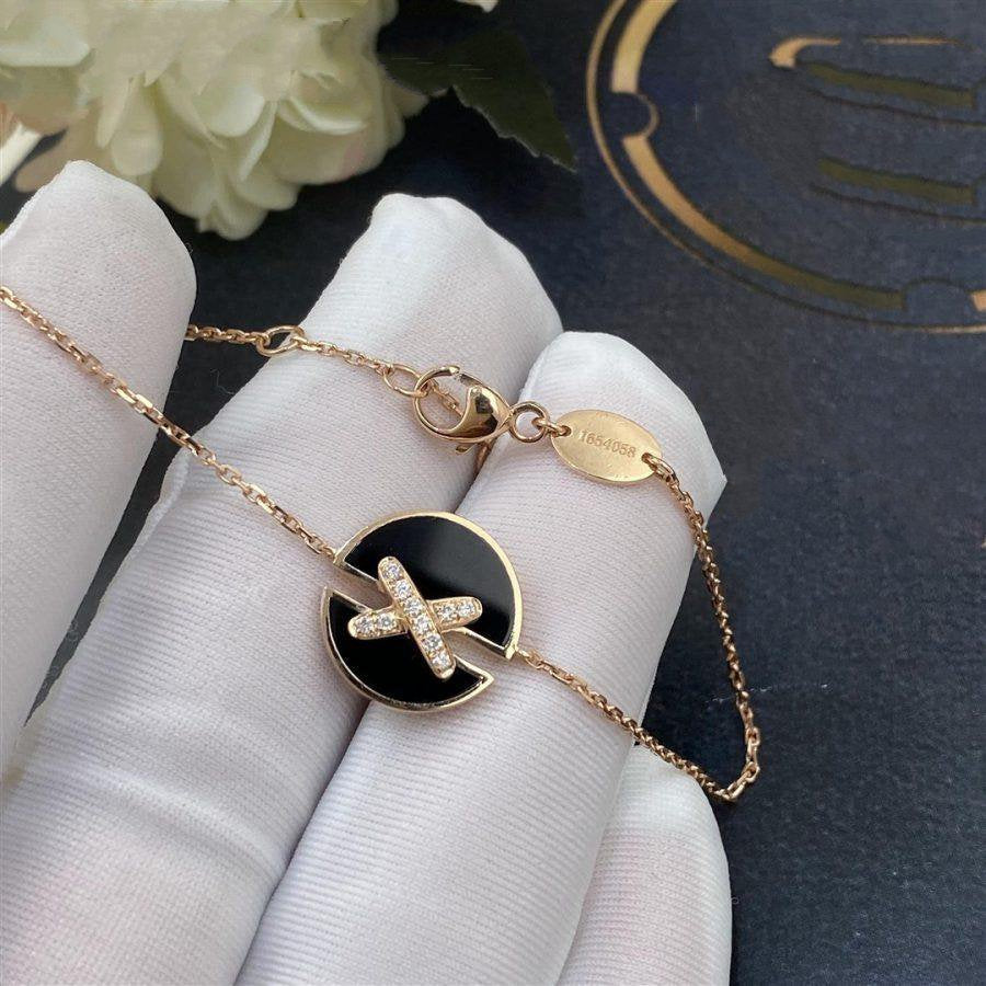 [Luna Brilliance]JEUX DE BRACELET ONYX PINK GOLD DIAMOND