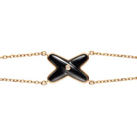 [Luna Brilliance]JEUX BRACELET ONYX PINK GOLD 1 DIAMOND