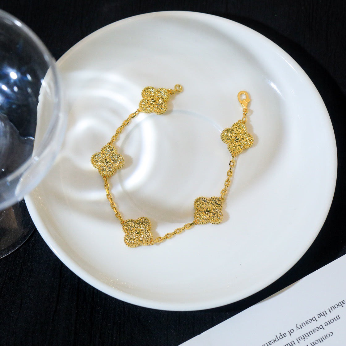 [Luna Brilliance]CLOVER 5 MOTIFS BRONZING BRACELET