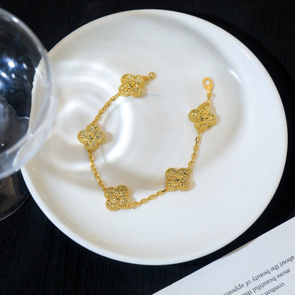 [Luna Brilliance]CLOVER 5 MOTIFS BRONZING BRACELET