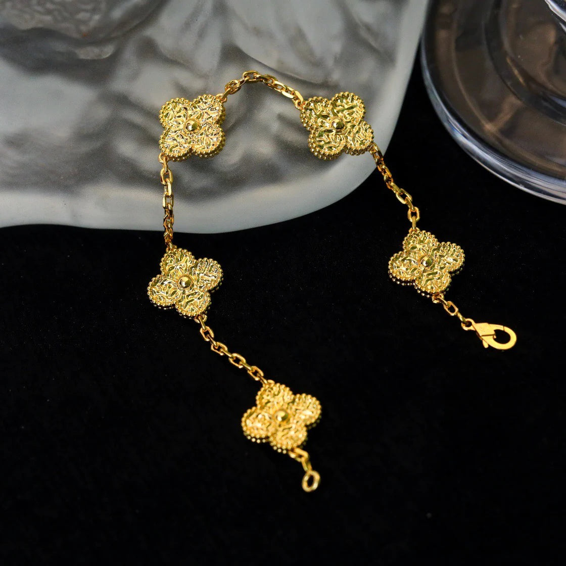 [Luna Brilliance]CLOVER 5 MOTIFS BRONZING BRACELET
