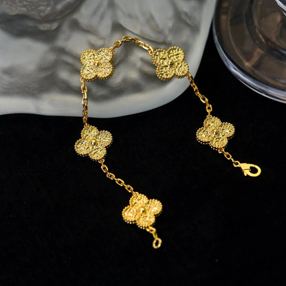 [Luna Brilliance]CLOVER 5 MOTIFS BRONZING BRACELET