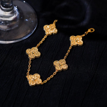 [Luna Brilliance]CLOVER 5 MOTIFS BRONZING BRACELET