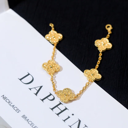 [Luna Brilliance]CLOVER 5 MOTIFS BRONZING BRACELET