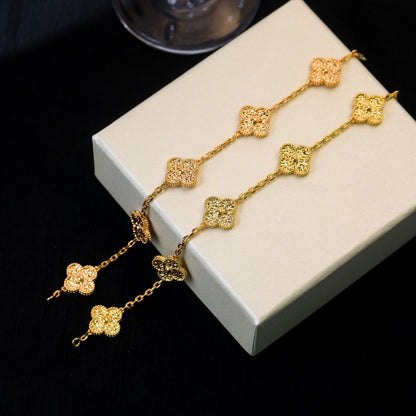 [Luna Brilliance]CLOVER 5 MOTIFS BRONZING BRACELET