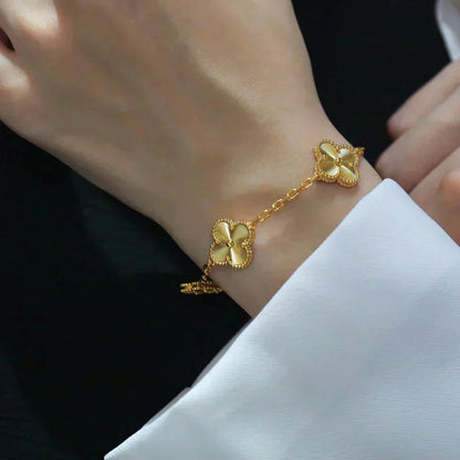 [Luna Brilliance]CLOVER 5 FLOWERS LASER BRACELET