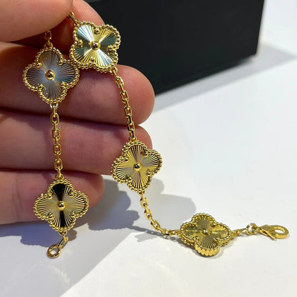 [Luna Brilliance]CLOVER 5 FLOWERS LASER BRACELET