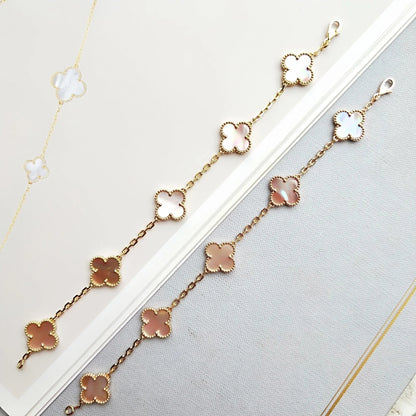 [Luna Brilliance]CLOVER 5 PINK MOP BRACELET