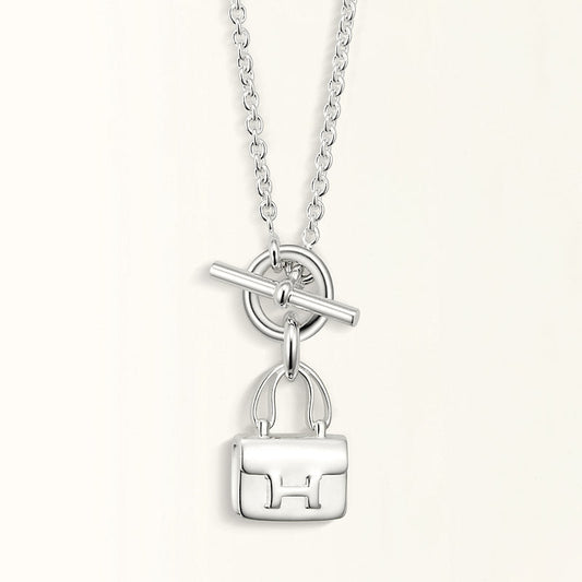 [Luna Brilliance]POP H PEDANT SILVER NECKLACE