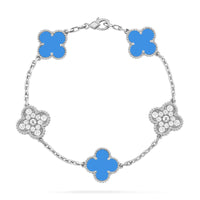 [Luna Brilliance]CLOVER DIAMOND SILVER BRACELET COLLECTION,5 MOTIFS