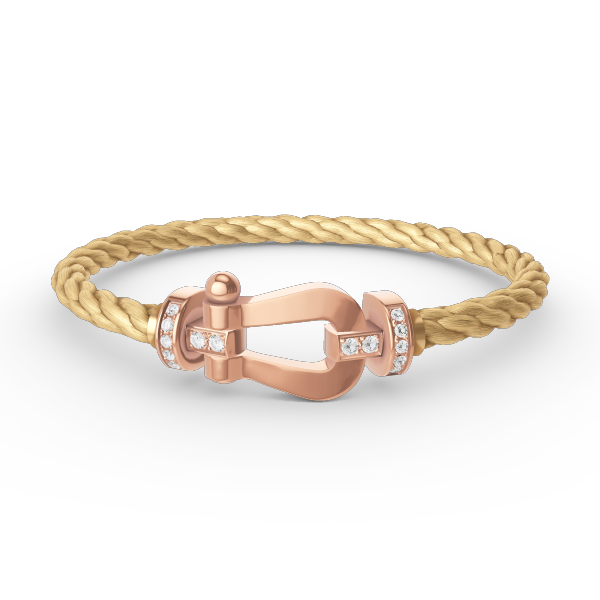 [Luna Brilliance]FORCE LARGE HORSESHOE HALF DIAMOND BRACELET ROSE GOLD