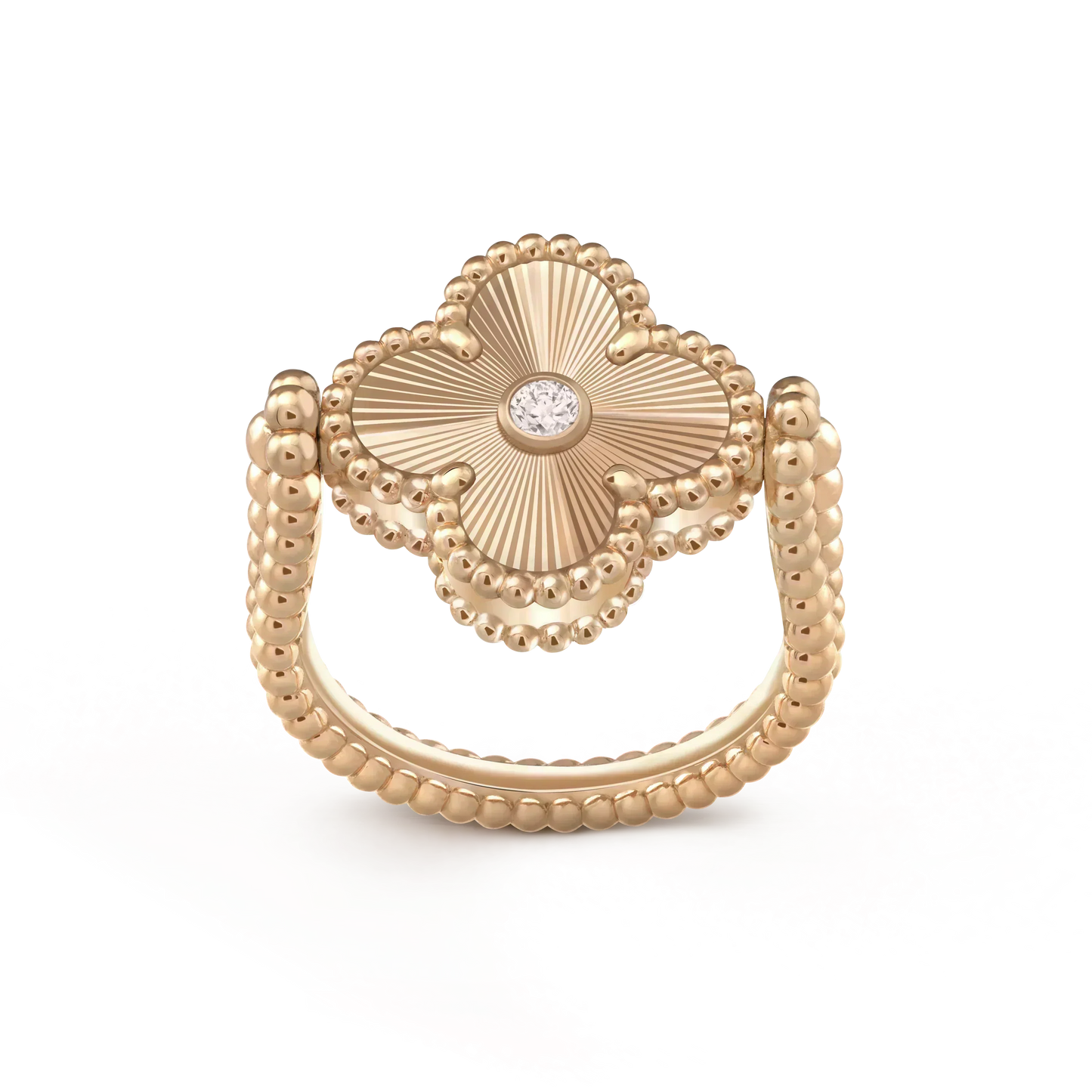 [Luna Brilliance]CLOVER RIVERSIBLE ROSE GOLD RING