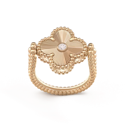 [Luna Brilliance]CLOVER RIVERSIBLE ROSE GOLD RING