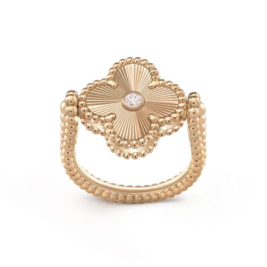[Luna Brilliance]CLOVER RIVERSIBLE ROSE GOLD RING