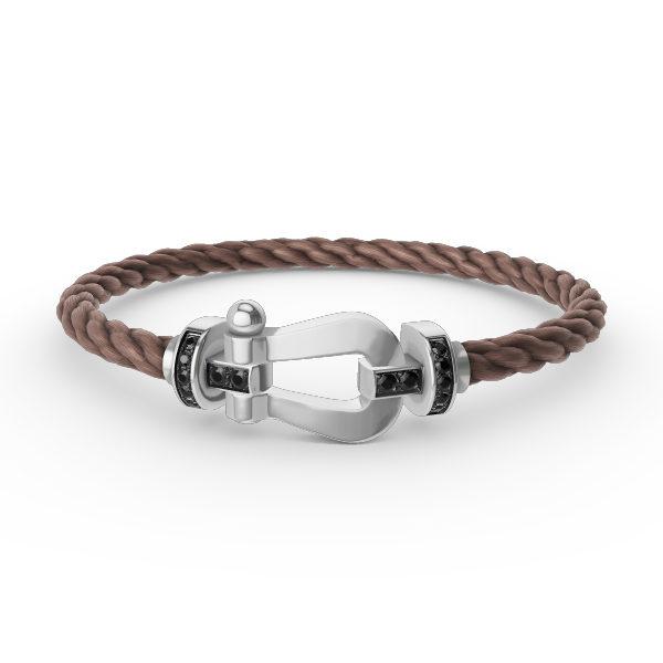 [Luna Brilliance]FORCE LARGE HORSESHOE BLACK DIAMOND BRACELET SILVER